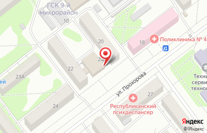 Продовольственный магазин Дебют на улице Прохорова на карте