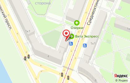 Филиал Петровский на Среднеохтинском проспекте на карте
