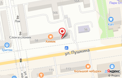 Парикмахерская Азалия на улице Пушкина на карте