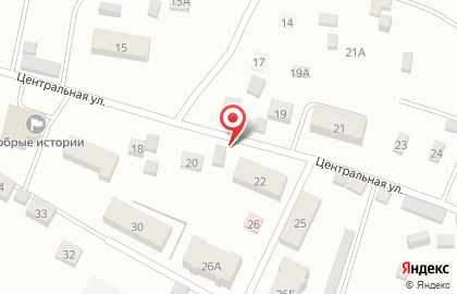 Продовольственный магазин на Центральной улице на карте