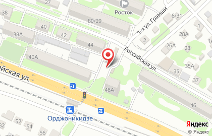 Продовольственный магазин на Российской улице на карте