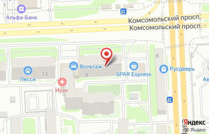 Салон красоты Танго на Комсомольском проспекте на карте