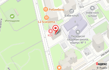 Клинико-диагностическая лаборатория KDL на метро Фрунзенская на карте