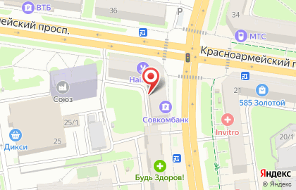 Банкомат КБ Юниаструм Банк, филиал в г. Туле на Красноармейском проспекте, 23 на карте