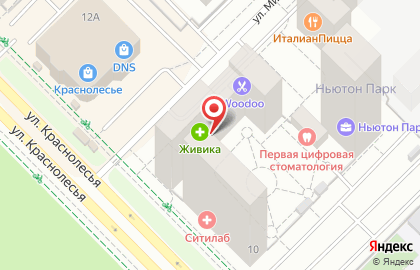 Барбершоп WooDoo на улице Краснолесья на карте