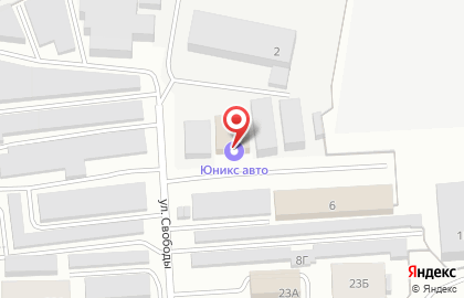 Автомаркет Юникс на улице Свободы на карте