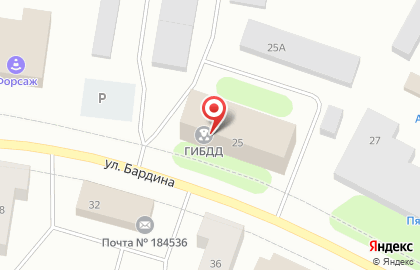 Оленегорский межмуниципальный отдел МВД России на улице Бардина на карте