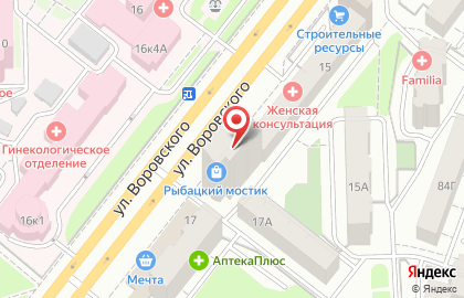 Салон светильников Формула света на улице Воровского на карте