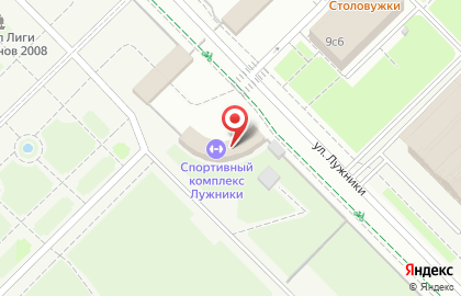 Олимпийский комплекс Лужники в Москве на карте
