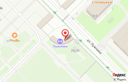 Олимпийский комплекс Лужники в Москве на карте