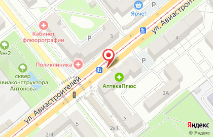 Дзержинский район Киоск по продаже фруктов и овощей на улице Авиастроителей на карте