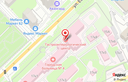 Городская клиническая больница №4 на улице Есенина на карте